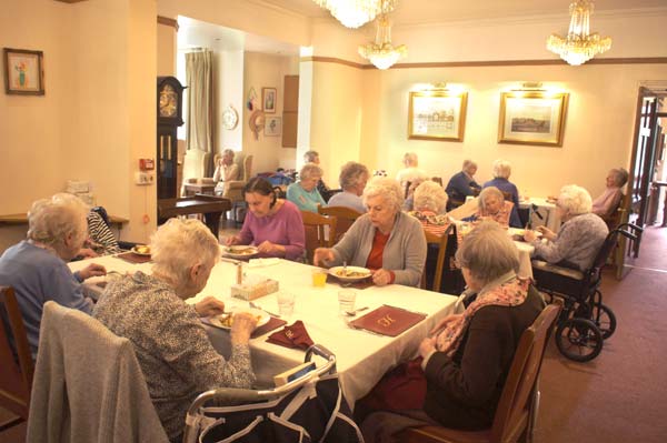 Lunch is served in Heathfield's spacious dining room